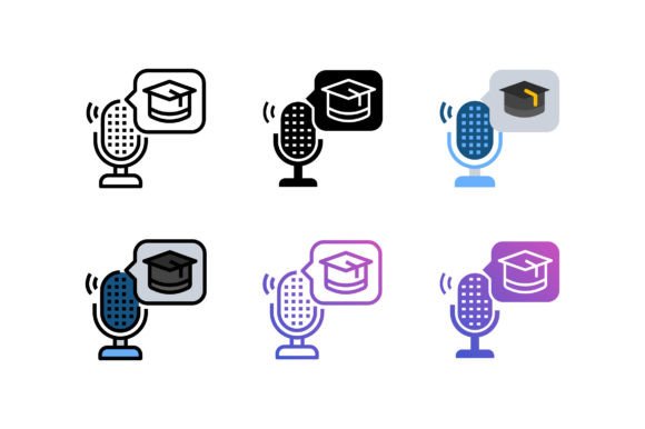 Education Podcast Icons: A Versatile and Customizable Resource for Your Projects